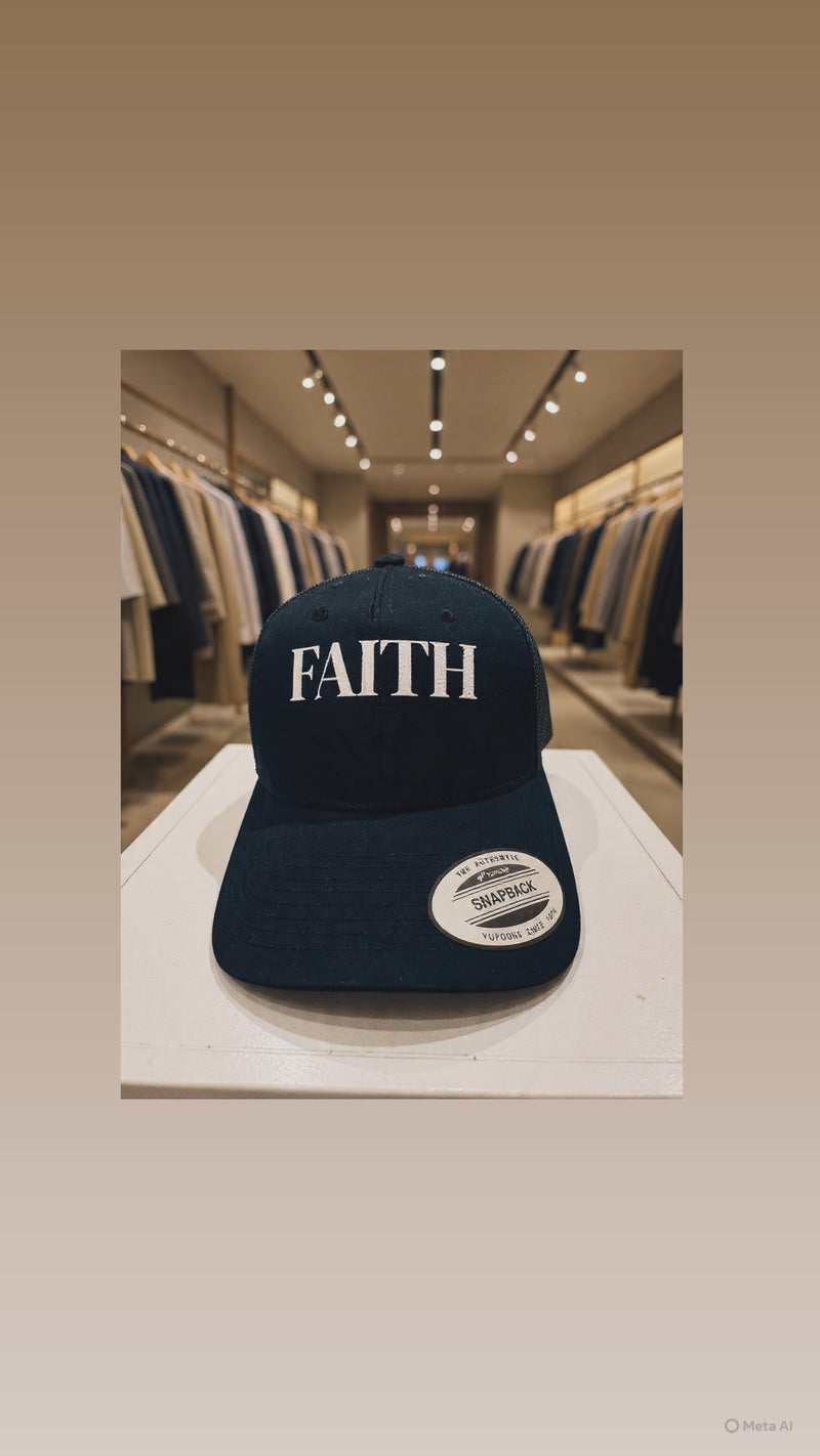 Unisex Bold FAITH Trucker Hat - Adjustable Snapback Christian Cap - Streetwear