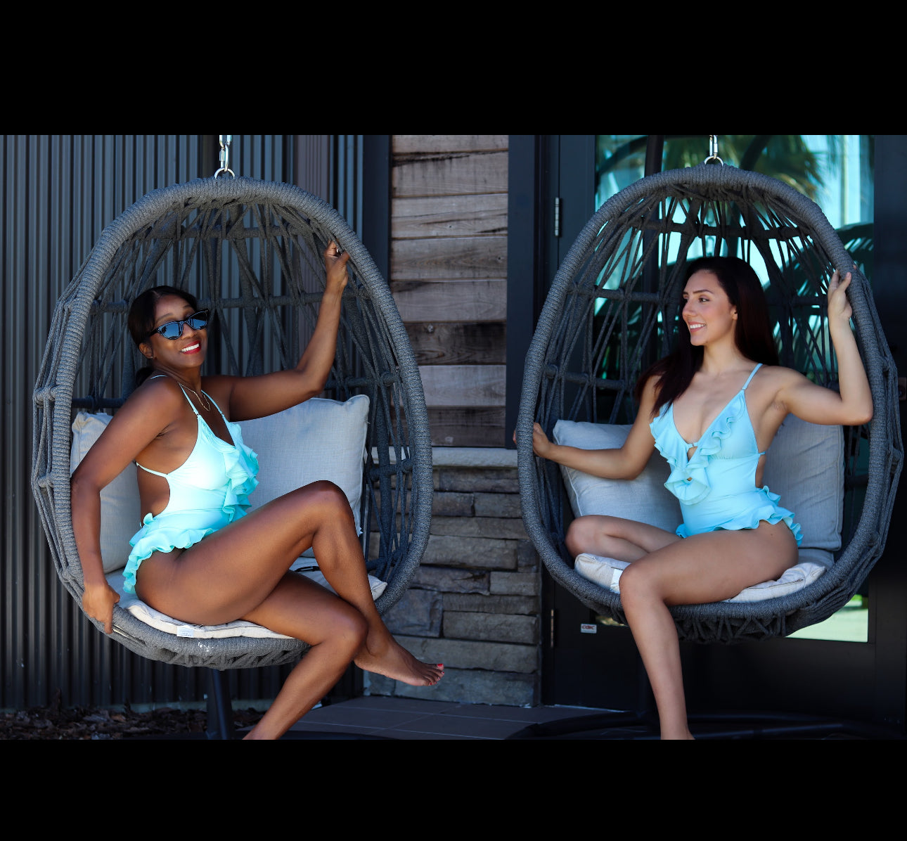 Flirty Frills Aqua Blue Ruffle One-Piece Swimsuit – Zee Swim