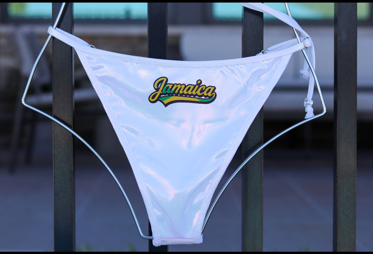 Personalized Text Edition – White 2-Piece Bikini | Zee Swim Luxury Women's Bathing Suits and Swimwear