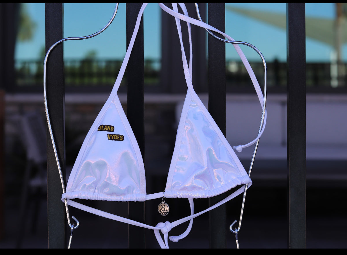 Personalized Text Edition – White 2-Piece Bikini | Zee Swim Luxury Women's Bathing Suits and Swimwear