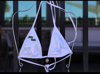 Personalized Text Edition – White 2-Piece Bikini | Zee Swim Luxury Women's Bathing Suits and Swimwear