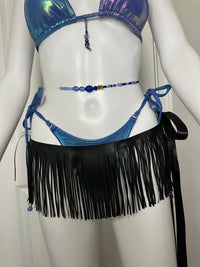 Bombshell Fringe Wrap | Black Fringe Beach Cover-Up | Zee Swim