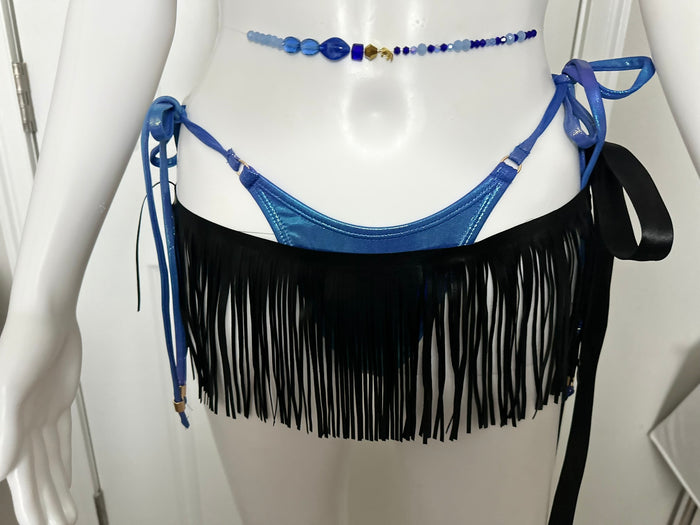 Bombshell Fringe Wrap | Black Fringe Beach Cover-Up | Zee Swim