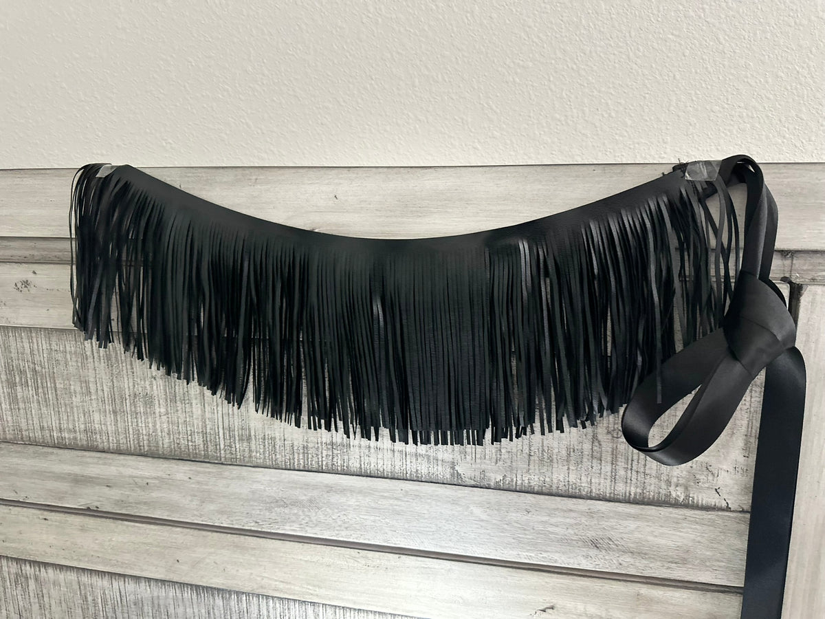 Bombshell Fringe Wrap | Black Fringe Beach Cover-Up | Zee Swim