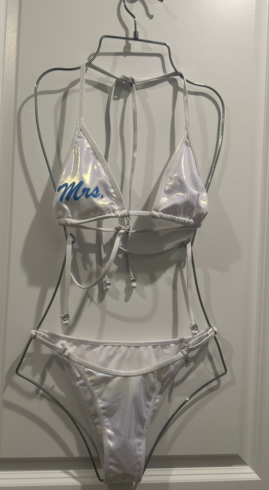 Personalized Text Edition – White 2-Piece Bikini | Zee Swim Luxury Women's Bathing Suits and Swimwear