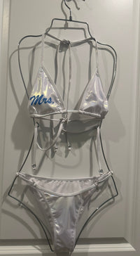 Personalized Text Edition – White 2-Piece Bikini | Zee Swim Luxury Women's Bathing Suits and Swimwear