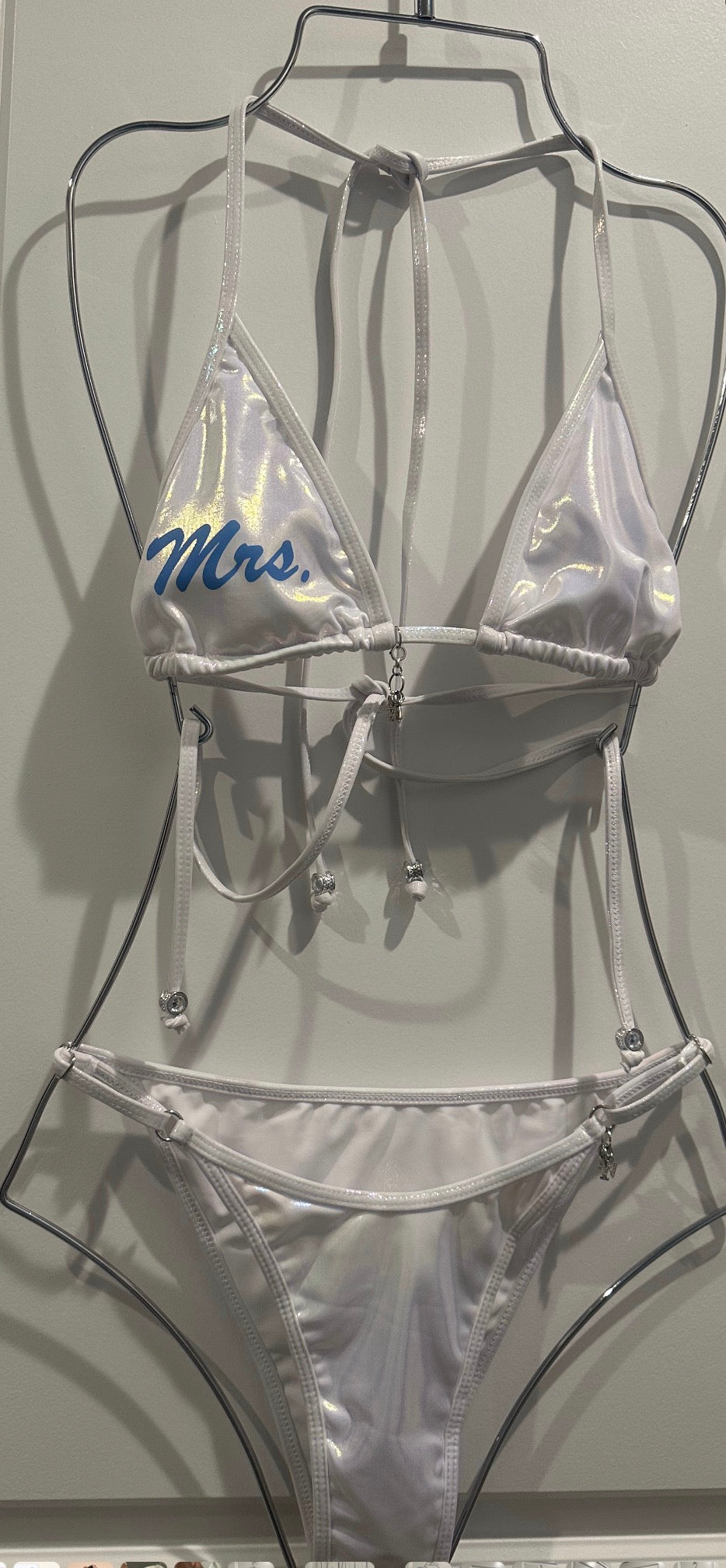 Personalized Text Edition – White 2-Piece Bikini | Zee Swim Luxury Women's Bathing Suits and Swimwear