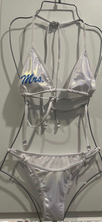 Personalized Text Edition – White 2-Piece Bikini | Zee Swim Luxury Women's Bathing Suits and Swimwear