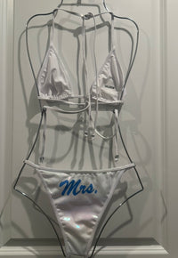 Personalized Text Edition – White 2-Piece Bikini | Zee Swim Luxury Women's Bathing Suits and Swimwear