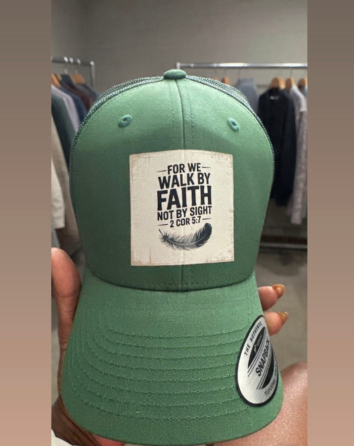 Unisex Walk by Faith Trucker Hat – Adjustable Snapback Christian Cap | Streetwear